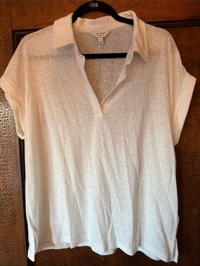 Banana Republic White Short-Sleeve Polo Top - Women